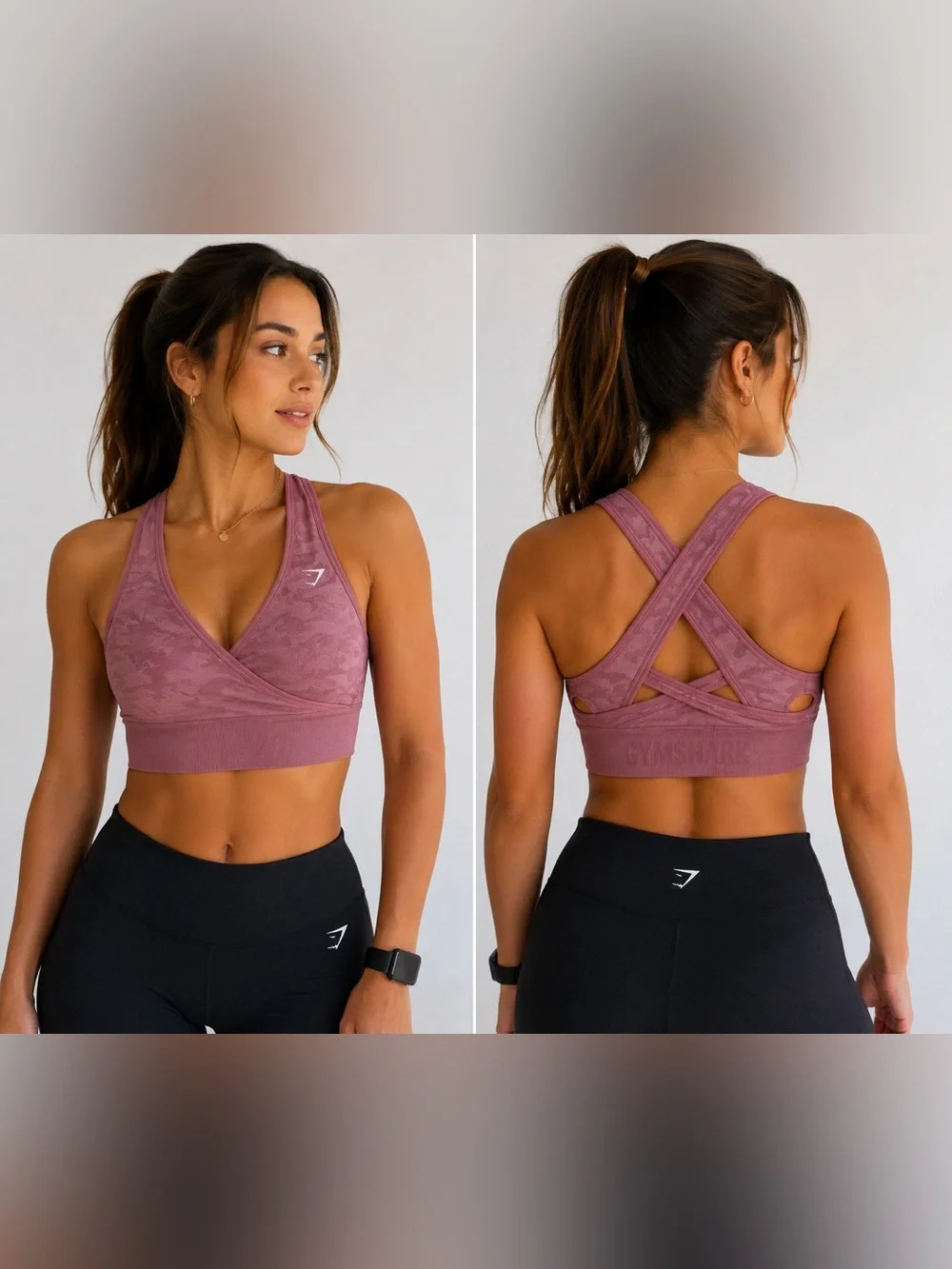 Gymshark Dusty Mauve Cross-Back Sports Bra